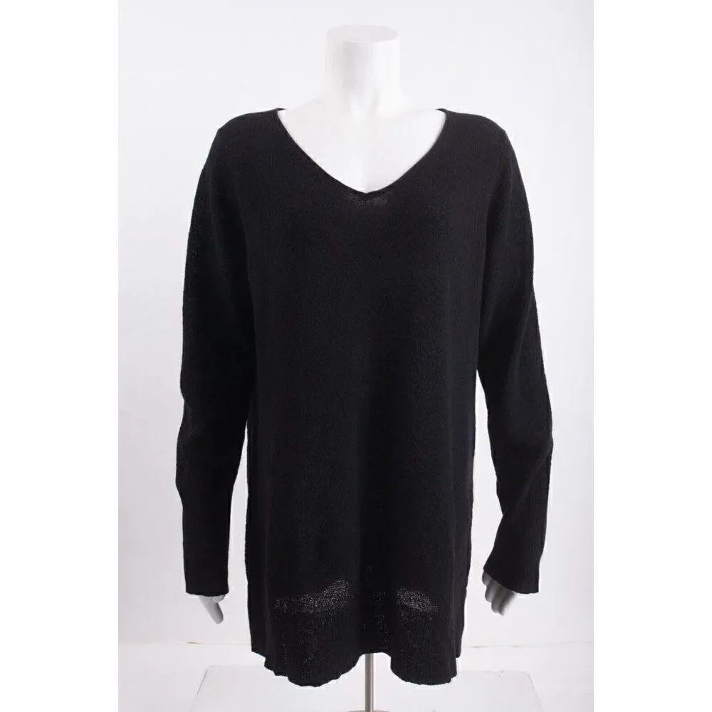 Eileen Fisher Womens Sweater Pullover V-Neck M Medium 100% Wool Italian Yarn